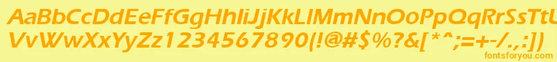 ErgoeBoldItalic Font – Orange Fonts on Yellow Background