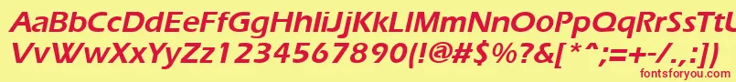 ErgoeBoldItalic Font – Red Fonts on Yellow Background