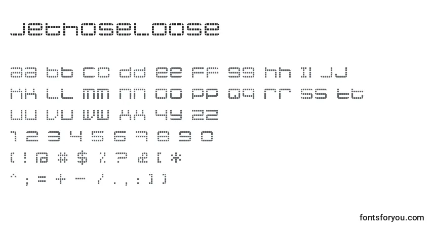 Шрифт Jethoseloose – алфавит, цифры, специальные символы