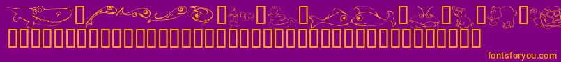 フォントKrJungleScraps – 紫色の背景にオレンジのフォント