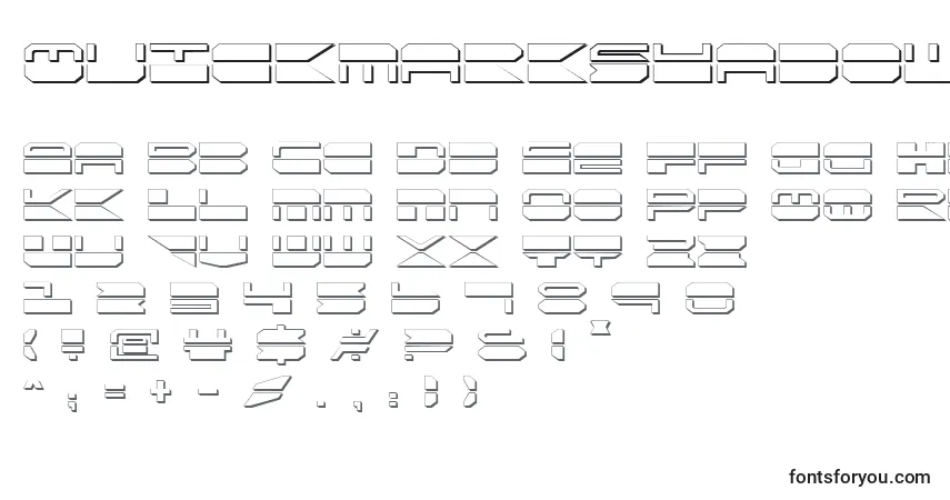 Schriftart QuickmarkShadow – Alphabet, Zahlen, spezielle Symbole