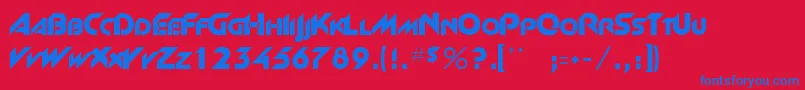 Rsnewgrrtt Font – Blue Fonts on Red Background