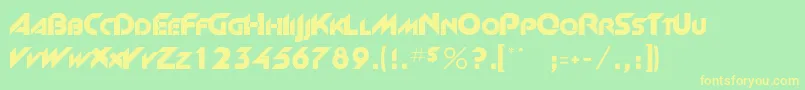 Rsnewgrrtt Font – Yellow Fonts on Green Background