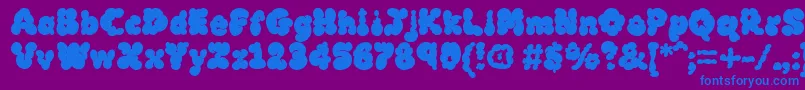 フォントMckloudBlack – 紫色の背景に青い文字