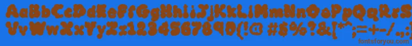 MckloudBlack-Schriftart – Braune Schriften auf blauem Hintergrund