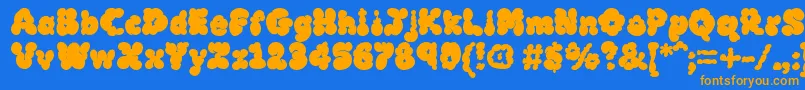 MckloudBlack-fontti – oranssit fontit sinisellä taustalla