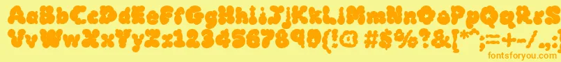 MckloudBlack-Schriftart – Orangefarbene Schriften auf gelbem Hintergrund