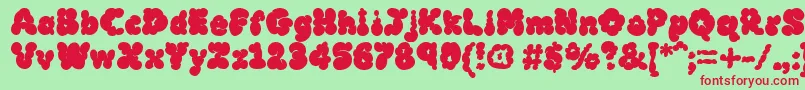 MckloudBlack-fontti – punaiset fontit vihreällä taustalla