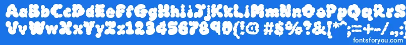 MckloudBlack-Schriftart – Weiße Schriften auf blauem Hintergrund