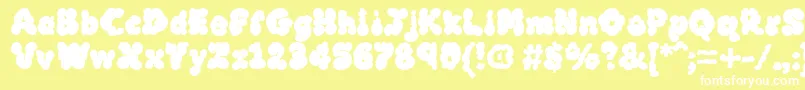 MckloudBlack-fontti – valkoiset fontit keltaisella taustalla