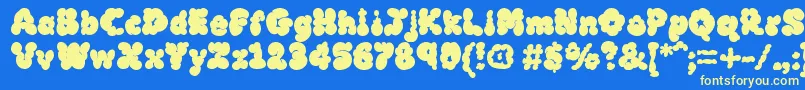 MckloudBlack-Schriftart – Gelbe Schriften auf blauem Hintergrund
