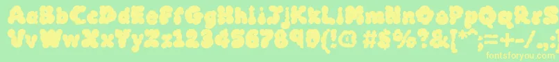 MckloudBlack-fontti – keltaiset fontit vihreällä taustalla