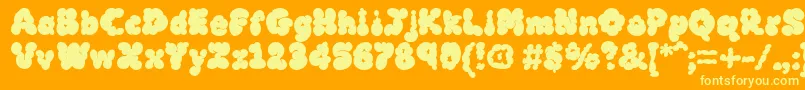 Шрифт MckloudBlack – жёлтые шрифты на оранжевом фоне