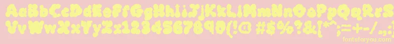 MckloudBlack-Schriftart – Gelbe Schriften auf rosa Hintergrund