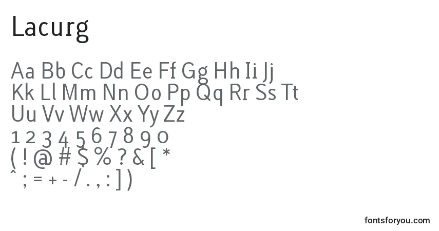 Шрифт Lacurg – алфавит, цифры, специальные символы