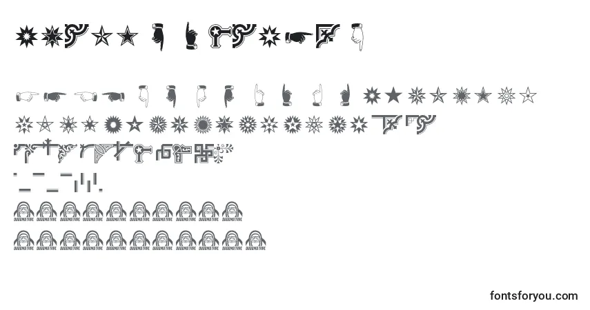 Czcionka GothicextrasC – alfabet, cyfry, specjalne znaki