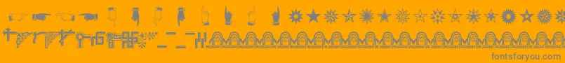 GothicextrasC-Schriftart – Graue Schriften auf orangefarbenem Hintergrund