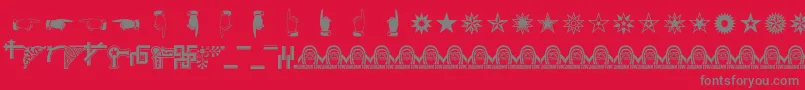 GothicextrasC Font – Gray Fonts on Red Background