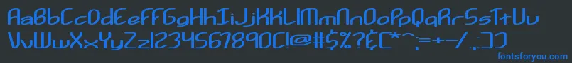 KurvatureBrk Font – Blue Fonts on Black Background