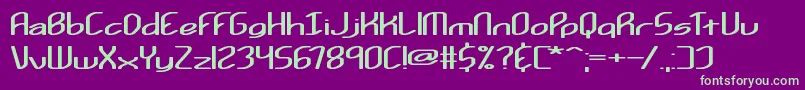 KurvatureBrk Font – Green Fonts on Purple Background