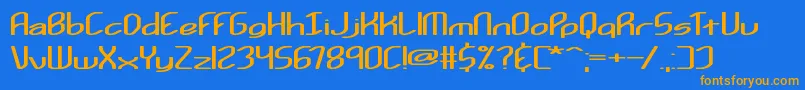 KurvatureBrk Font – Orange Fonts on Blue Background