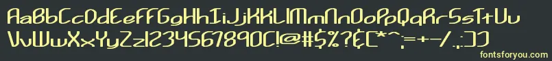 Czcionka KurvatureBrk – żółte czcionki na czarnym tle