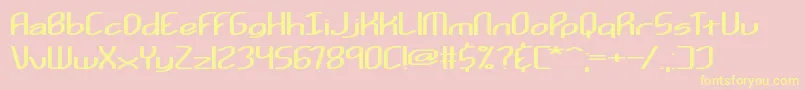 KurvatureBrk Font – Yellow Fonts on Pink Background