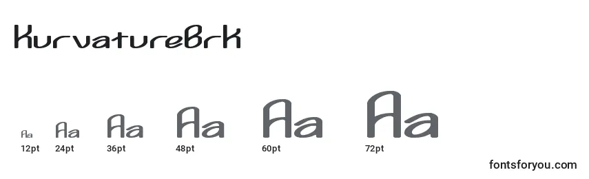 Размеры шрифта KurvatureBrk