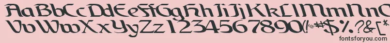 フォントBrainRegularTtnorm – ピンクの背景に黒い文字