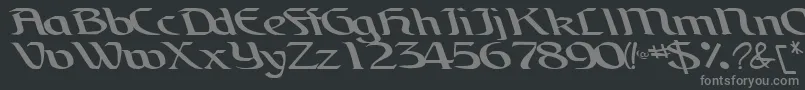 フォントBrainRegularTtnorm – 黒い背景に灰色の文字