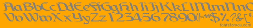 フォントBrainRegularTtnorm – オレンジの背景に灰色の文字