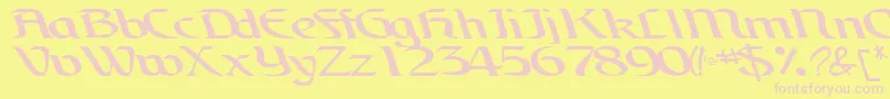 BrainRegularTtnorm Font – Pink Fonts on Yellow Background