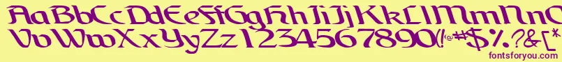 BrainRegularTtnorm Font – Purple Fonts on Yellow Background