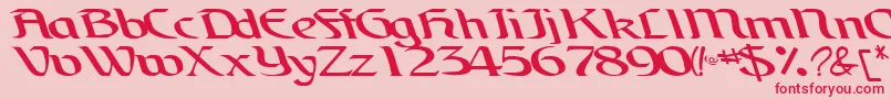 フォントBrainRegularTtnorm – ピンクの背景に赤い文字