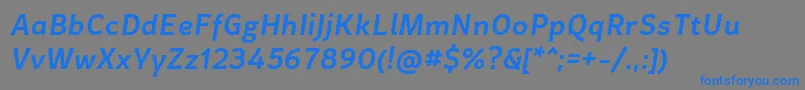 CertaSansMediumItalic-Schriftart – Blaue Schriften auf grauem Hintergrund