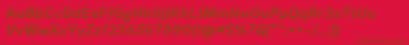 Шрифт CertaSansMediumItalic – коричневые шрифты на красном фоне