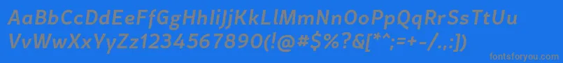 Fonte CertaSansMediumItalic – fontes cinzas em um fundo azul