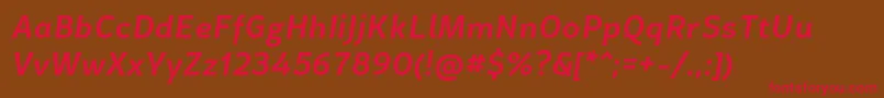CertaSansMediumItalic Font – Red Fonts on Brown Background