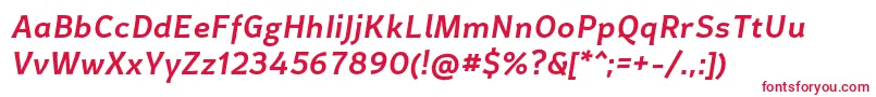 CertaSansMediumItalic Font – Red Fonts on White Background