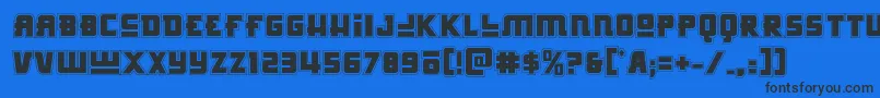 Hongkonghustleacad-fontti – mustat fontit sinisellä taustalla