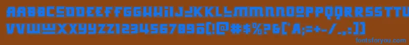 フォントHongkonghustleacad – 茶色の背景に青い文字