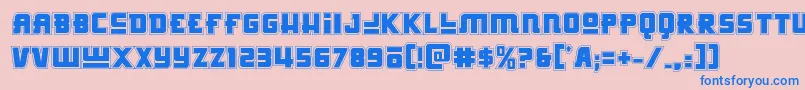 フォントHongkonghustleacad – ピンクの背景に青い文字