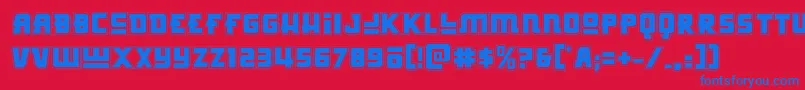 Шрифт Hongkonghustleacad – синие шрифты на красном фоне