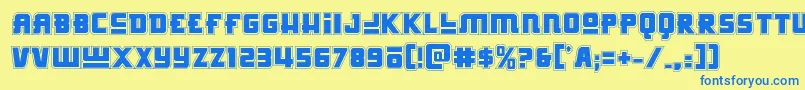 Шрифт Hongkonghustleacad – синие шрифты на жёлтом фоне