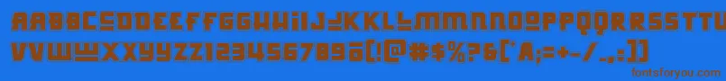 Шрифт Hongkonghustleacad – коричневые шрифты на синем фоне