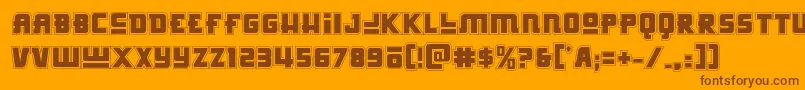 Шрифт Hongkonghustleacad – коричневые шрифты на оранжевом фоне