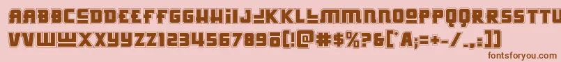 Шрифт Hongkonghustleacad – коричневые шрифты на розовом фоне