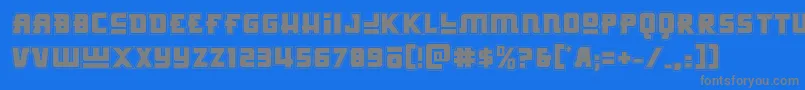Hongkonghustleacad-fontti – harmaat kirjasimet sinisellä taustalla