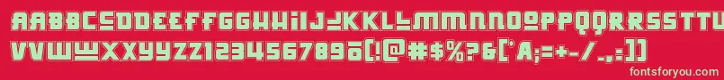 Hongkonghustleacad-fontti – vihreät fontit punaisella taustalla