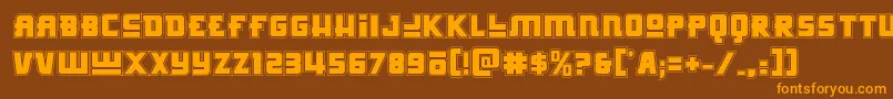 Hongkonghustleacad-fontti – oranssit fontit ruskealla taustalla